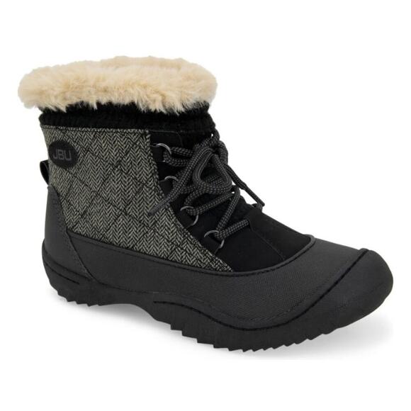 Jambu Jane Boot Quilted Herringbone Bootie Faux Fur Lined Women's Size 7.5 - Picture 1 of 11
